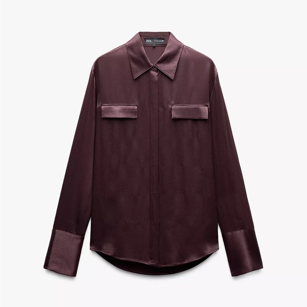 Zara Satin Effect Pocket Shirt